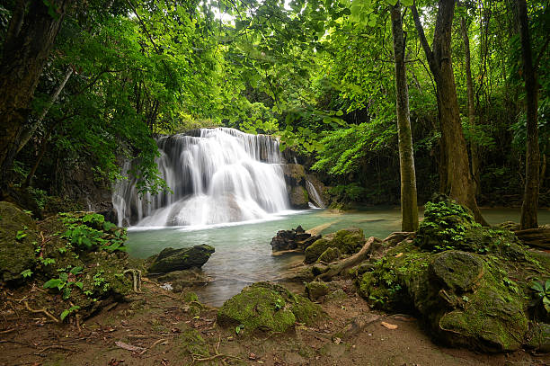 istock Deep forest Waterfall in Kanchanaburi, Thailand 178107229