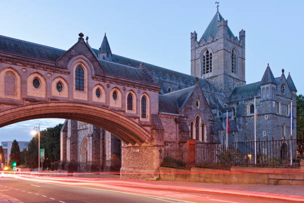 Night time view of the Christ Church Cathedral (Dublin, Ireland).