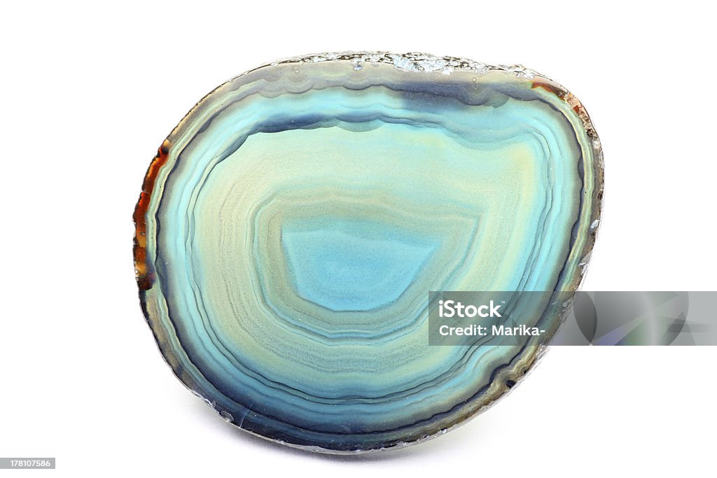 agate I took a power stone in a white background. Blue Agate Stock Photo