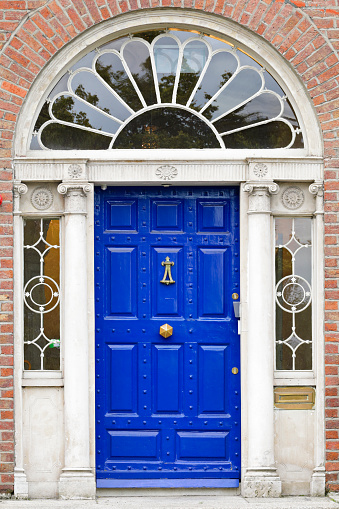 Georgian front door of a residential building (Dublin, Ireland).
