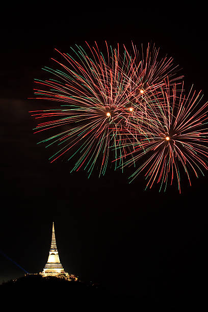 istock Fireworks above the pagoda at night 178108841