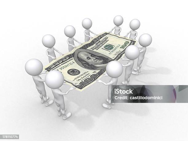 Crowd Of People Holding One Hundred Dollar Stock Photo - Download Image Now - Bonding, One Person, Treasury