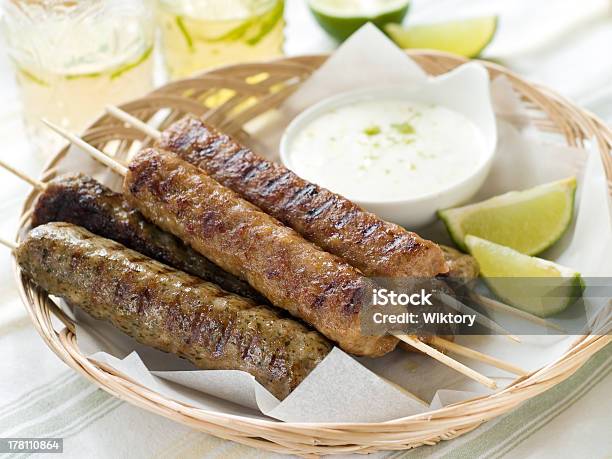 Minced Meat Kebab Stock Photo - Download Image Now - Barbecue - Meal, Basket, Beef