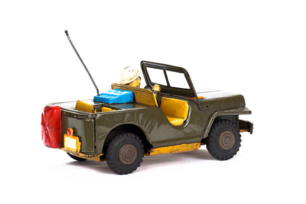 istock Vintage military toy car on white background 178111076