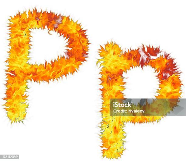Bright Flamy Letter On The White Background Stock Photo - Download Image Now - Abstract, Alphabet, Burning