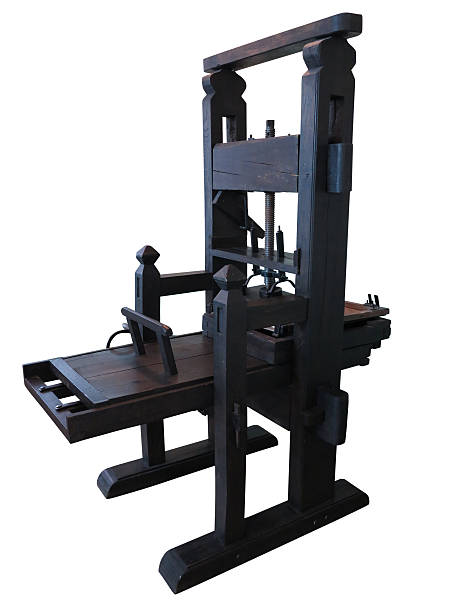istock Old traditional black letterpress against white backdrop 178113709