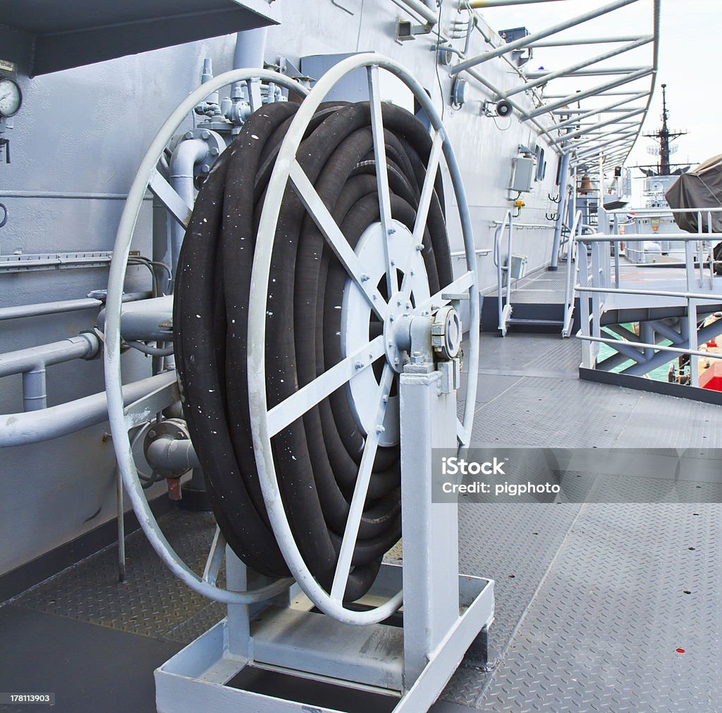 Part of Royal flagship H.T.M.S. Chakri Naruebet which is the flagship of the Royal Thai Navy that has the aircraft carrier on it Aircraft Carrier Stock Photo