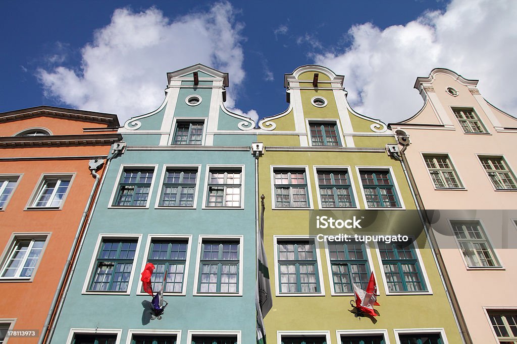 Gdansk Poland - Gdansk city (also know nas Danzig) in Pomerania region. Famous apartment buildings next to Dlugi Targ square. Apartment Stock Photo