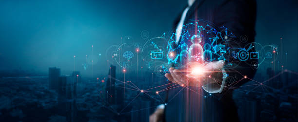 istock Human resources, HR, Recruitment Team, Staff management and Relationship, Teamwork, Businessman hold Human Resources on global structure network and Management recruitment employment. 1781146288