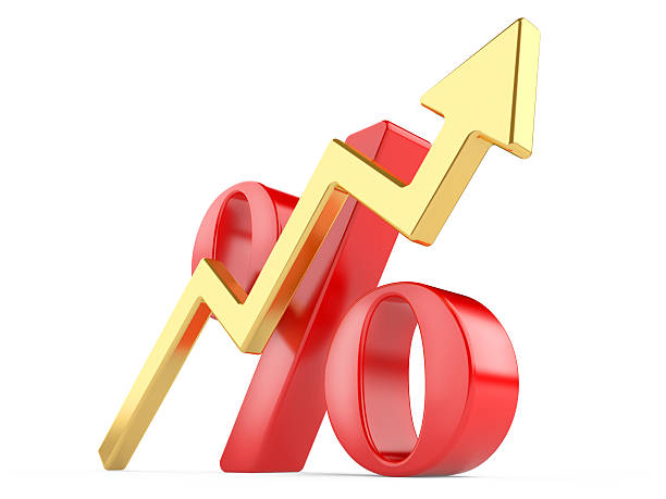 istock shiny red percent symbol  with arrow 178114775