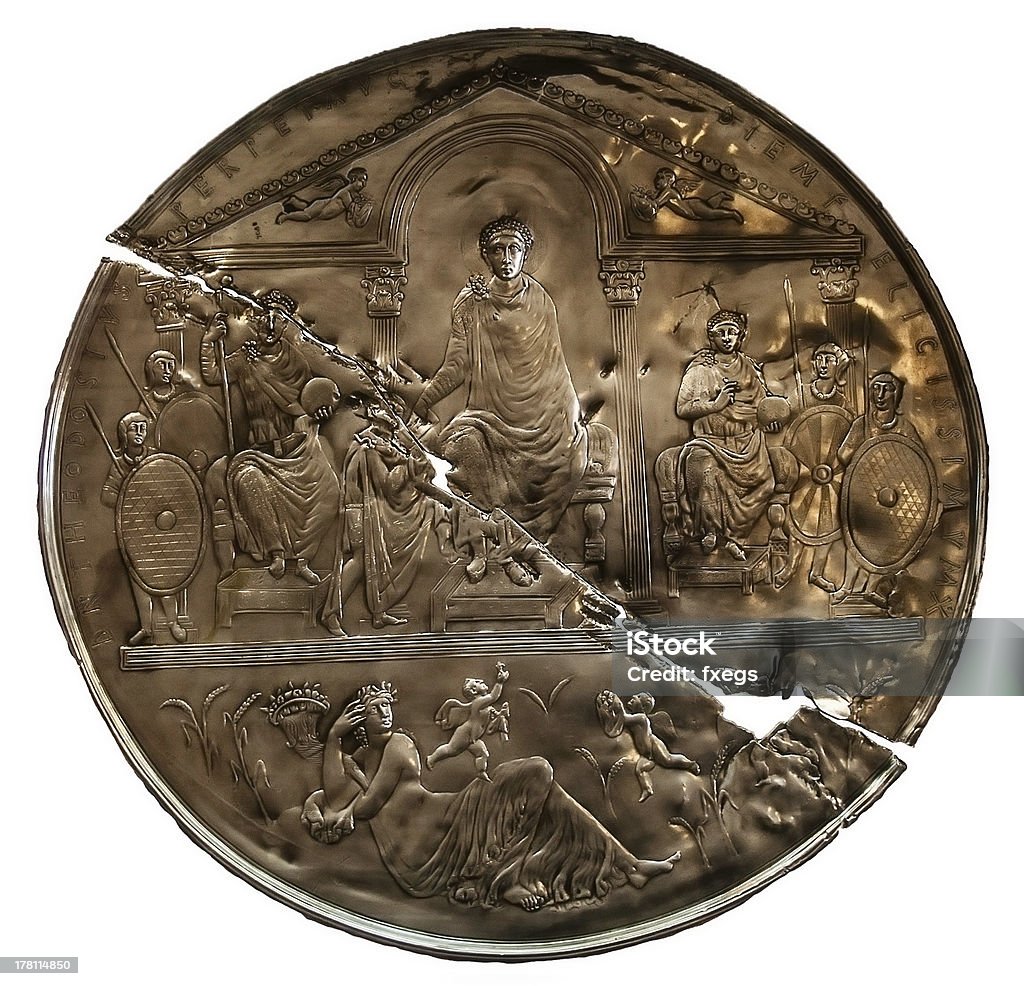 Missorium di Theodosius I - Foto stock royalty-free di Antica civiltà