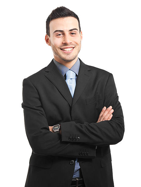 istock Young confident businessman isolated on white 178115051