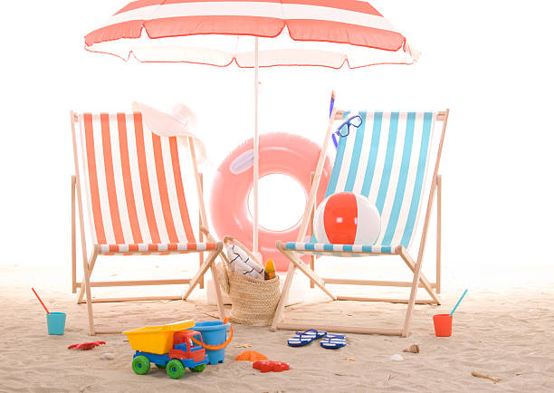 istock beach chair with colorful sand toys 178115704