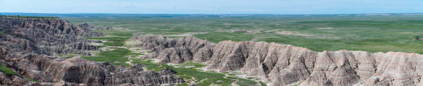 panorama from Homestead Overlook, Badlands National Park, South Dakota stock photo