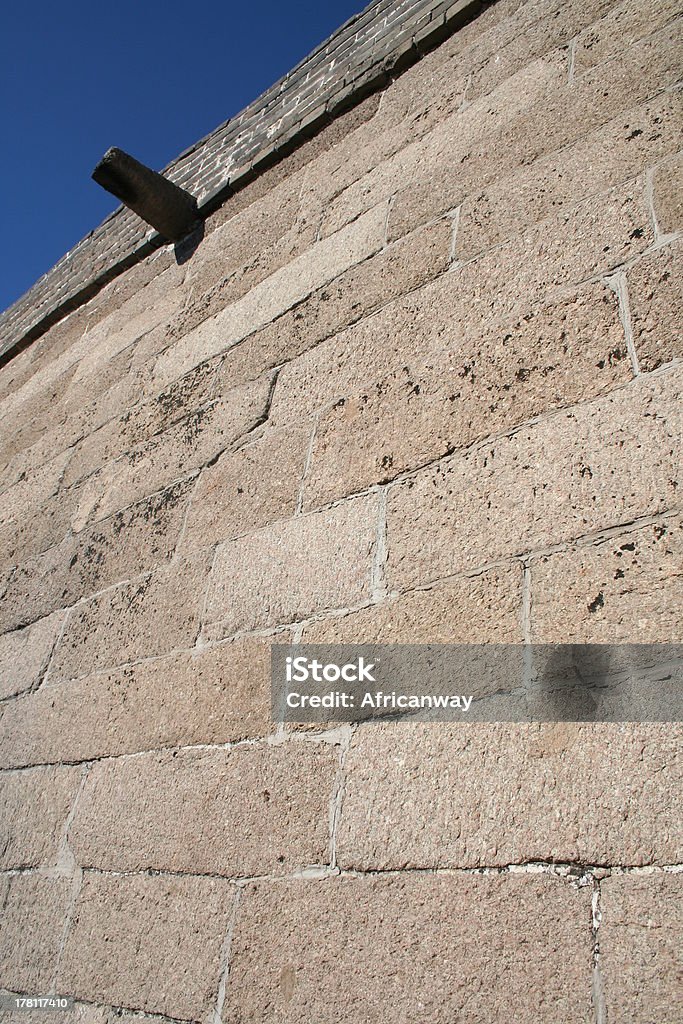Detalhe de Tijolos de Pedra Grande Muralha da China, perto de Pequim - Royalty-free Antigo Foto de stock