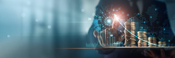 istock Businessman touching growth graph profit develop sustainable plan for business investment. Financial plan for today and future enable company continuous growth and ensure success in global economic. 1781179165
