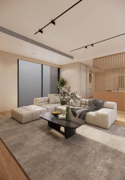 istock living room interior with sofa, beige apartment ideas. 3d rendering 1781180766