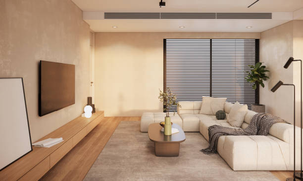 istock beautiful apartment,modern living room interior design, 3d rendering 1781181848