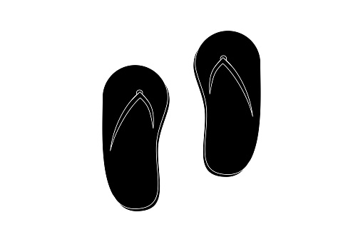 Pair of flip flops in silhouette style vector