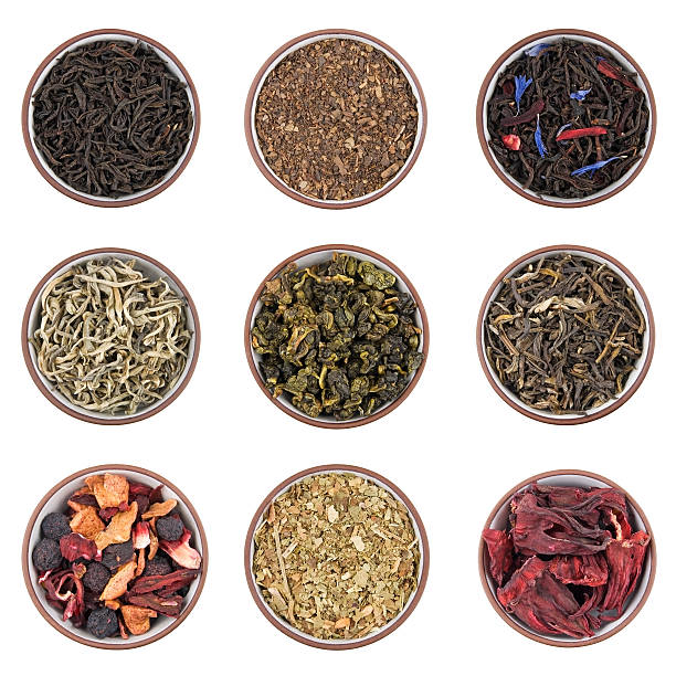 seco chá tipo - dry dried plant green tea antioxidant - fotografias e filmes do acervo