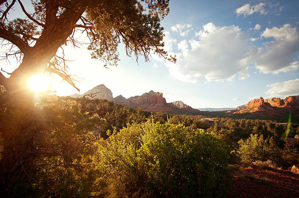 istock Landscape scene of red rock mountains with sunlight 178120912