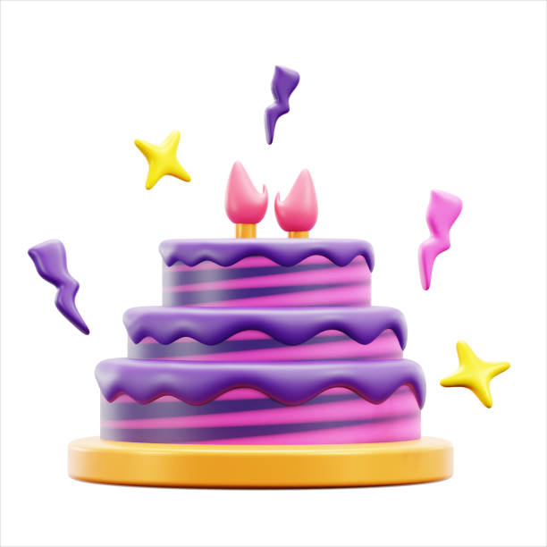 istock birthday party cake with ribbon confetti decoration 3d icon illustration design 1781217737