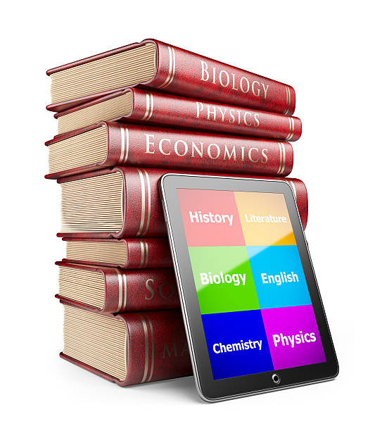istock Tablet PC with books. Education.  3D Icon  isolated 178122356