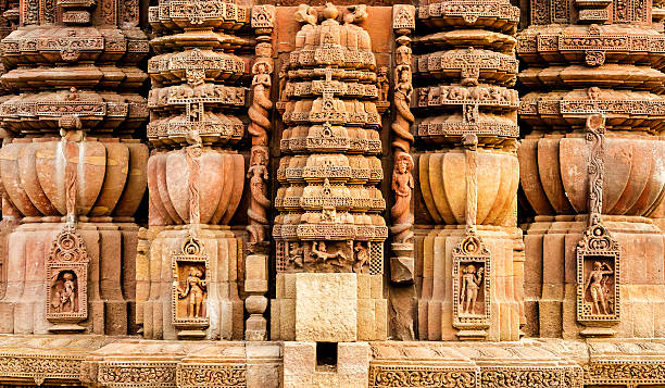 Old Indian Architecture Old Indian Architecture on an ancient temple. bhubaneswar stock pictures, royalty-free photos & images
