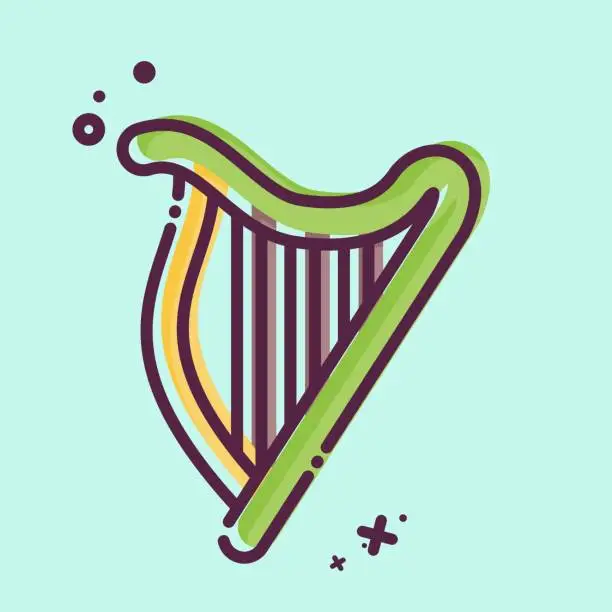 Vector illustration of Icon Harp. related to Celtic symbol. MBE style. simple design editable. simple illustration