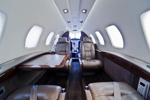 Inside of small business jet