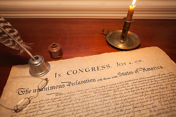 istock Declaration of Independence with quill, glasses and candle 178124260