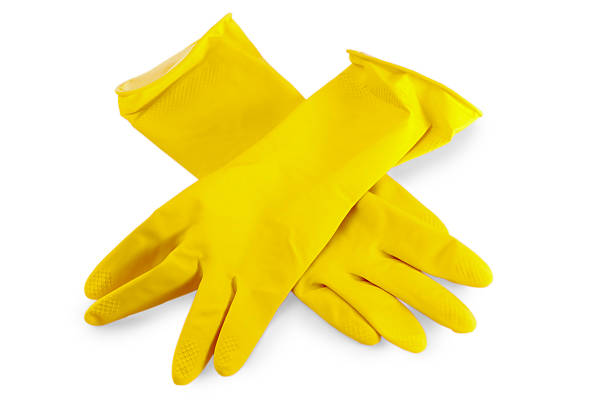 istock yellow rubber gloves for washing dishes on a white background 178126068