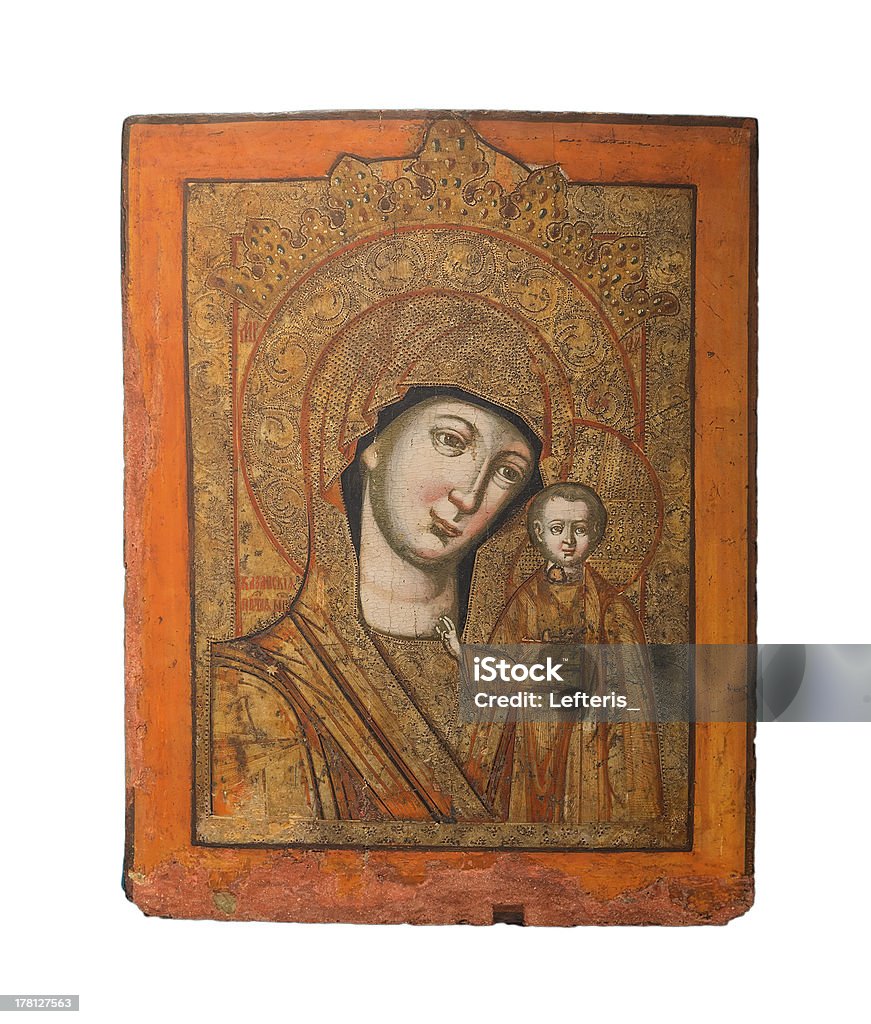Notre-Dame de Kazan holy icône du 19e siècle - Photo de Icône religieuse libre de droits