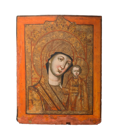 According to tradition, the original icon was discovered on July 8, 1579, underground in the city of Kazan, Russia by a little girl, Matrona, to whom the location of the image was revealed by the Theotokos, the Blessed Virgin Mary, in a Marian apparition.