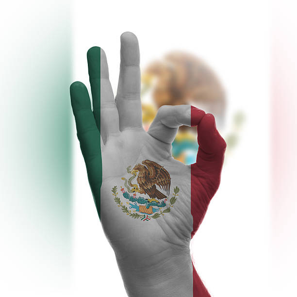 istock Hand OK sign with Mexican flag 178127900