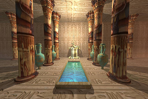 ägyptischer tempel - pharaonic tomb stock-fotos und bilder