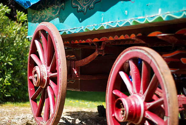 istock Wheels of an Irish Romany Gypsy Caravan 178128355