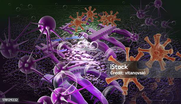 Cloud Of Micro Organizam Stock Photo - Download Image Now - Bacterium, Biological Cell, Biology