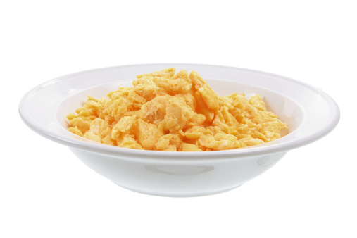 Plate of Scrambled Eggs on White Background