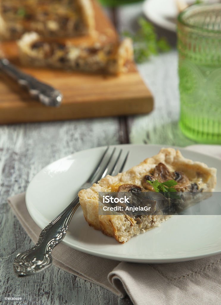 Mushroom and cheese tart Appetizer Stock Photo