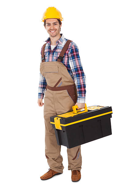 istock Confident repairman wearing hard hat 178132522