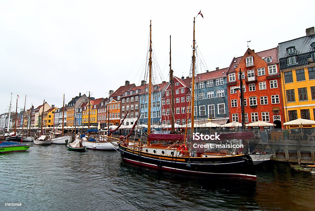 Old center of Copenhagen. Waterfront Copenhagen. Tourist place of the old city. Architecture Stock Photo