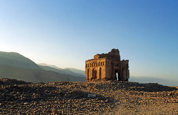 Ruins from old capital in  Qalhat, Oman in the desert