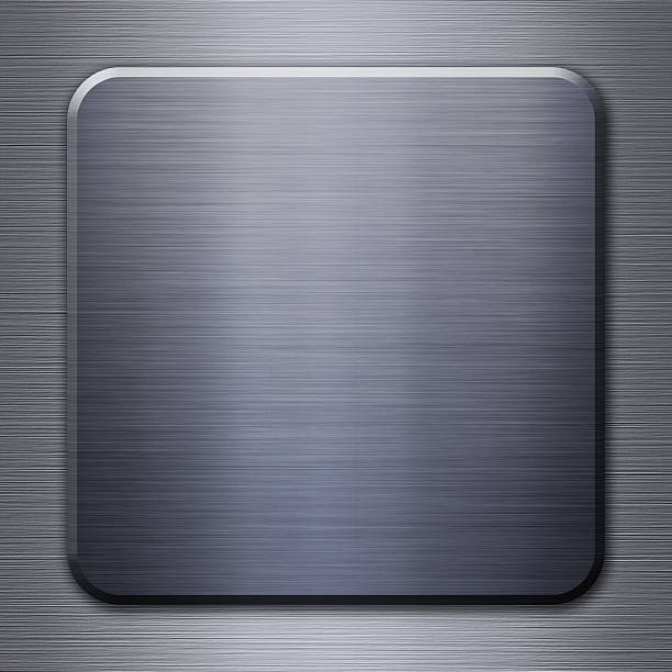 istock Brushed steel metal plate 178135477