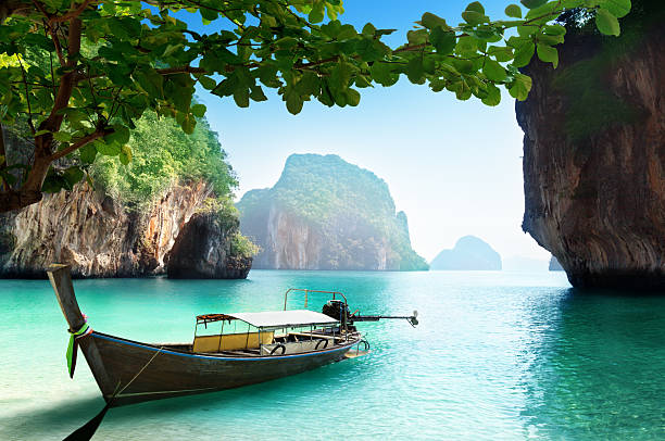 istock A small boat on the water in Thailand 178135616