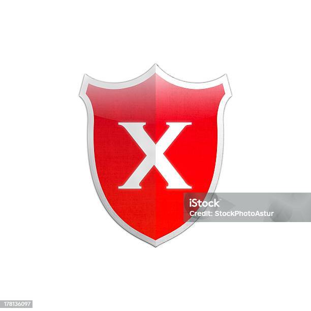 Secure Shield Letter X Stock Photo - Download Image Now - Letter X, No People, Photography