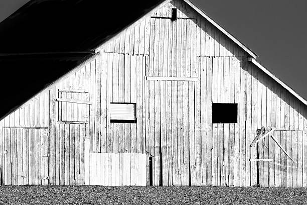 istock Side of Barn in Black and White 178136484