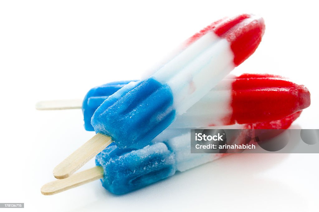 Popsicles Popsicles with red, white, and blue colors. Red White and Blue Ice Pop Stock Photo
