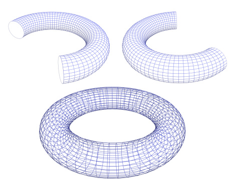 3d torus shapes  wireframe ready for editing and simple for every design  isolated on white background