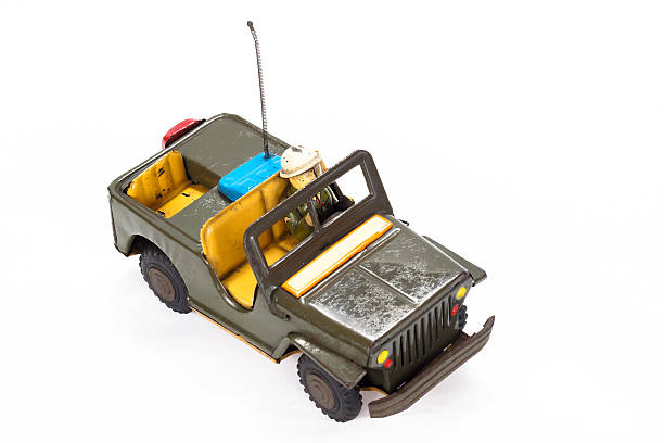 istock Vintage military toy car on white background 178137624